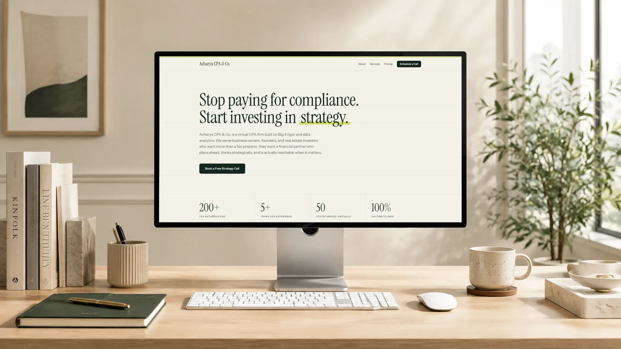 Accuro homepage shown on a laptop