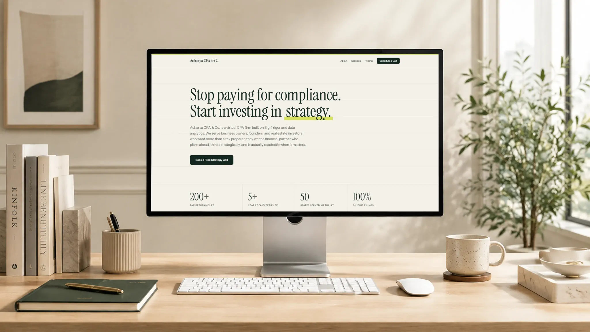 Accuro homepage shown on a laptop